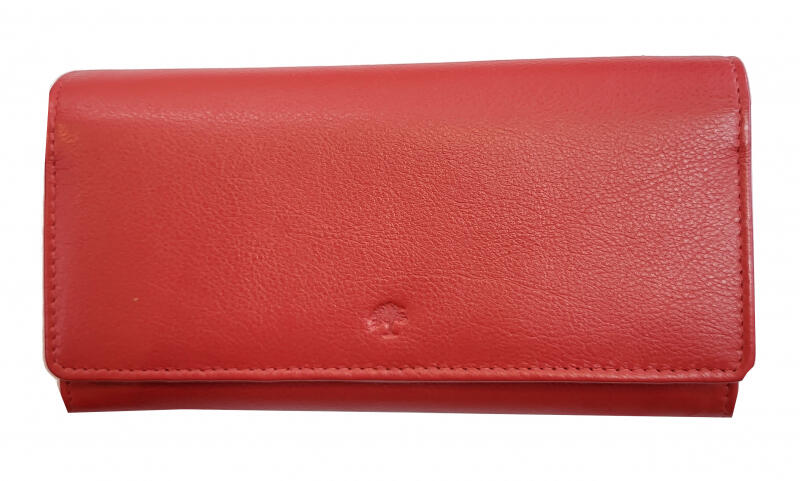 Prato - Prato LM Shahid Überschlag-Damenlangbörse RFID-Schutz echt Leder rot Rot von Prato