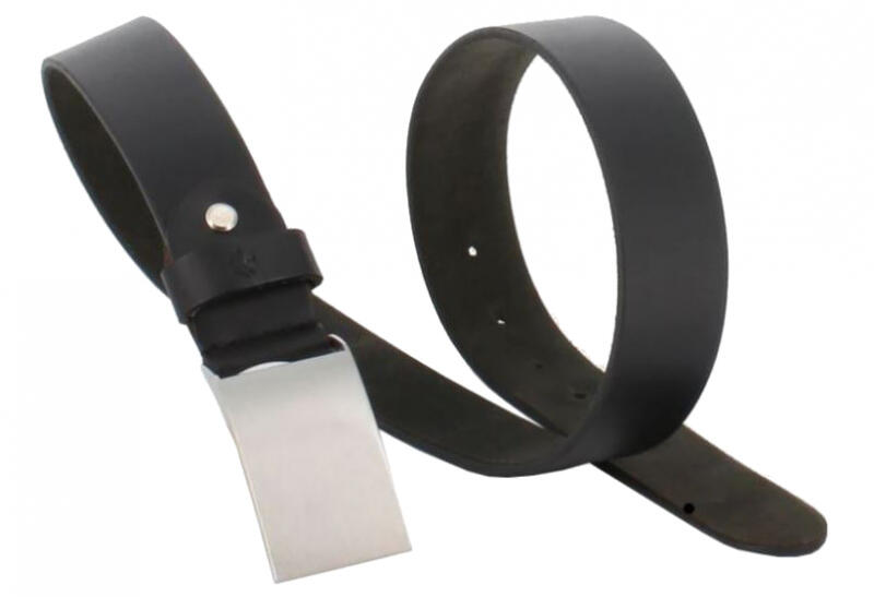 Prato - Prato LM Vishal Herrengürtel mit Koppelschließe 115cm echt Büffelleder black Schwarz von Prato