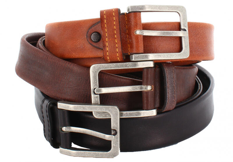 Prato - Prato LM Vishal Herrengürtel mit RV 100cm echt Büffelleder cognac Braun von Prato