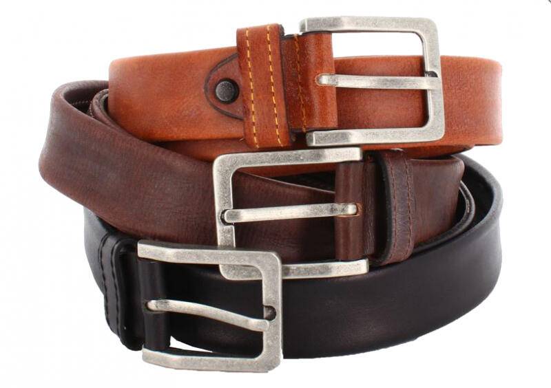 Prato - Prato LM Vishal Herrengürtel mit RV 90cm echt Büffelleder cognac Braun von Prato
