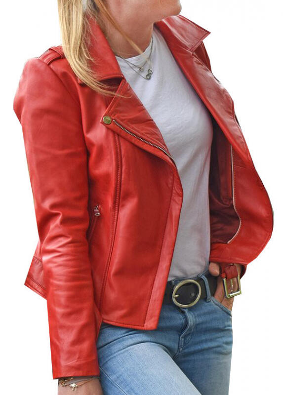 Prato - Prato Maja Damenjacke Lamm-Nappa Gr. 36 echt Leder red Rot von Prato