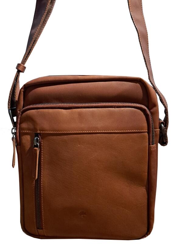 Prato - Prato Oil Pull Up Schultertasche echt Rindleder cognac Braun von Prato