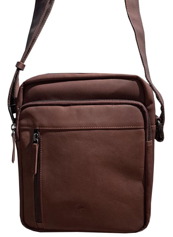 Prato - Prato Oil Pull Up Schultertasche echt Rindleder dunkelbraun Braun von Prato