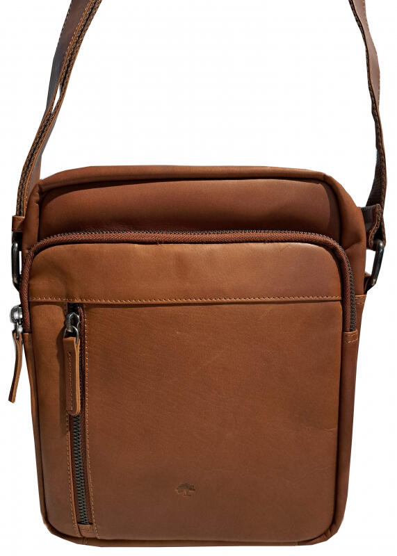 Prato - Prato Oil Pull Up Umhängetasche echt Rindleder cognac Braun von Prato