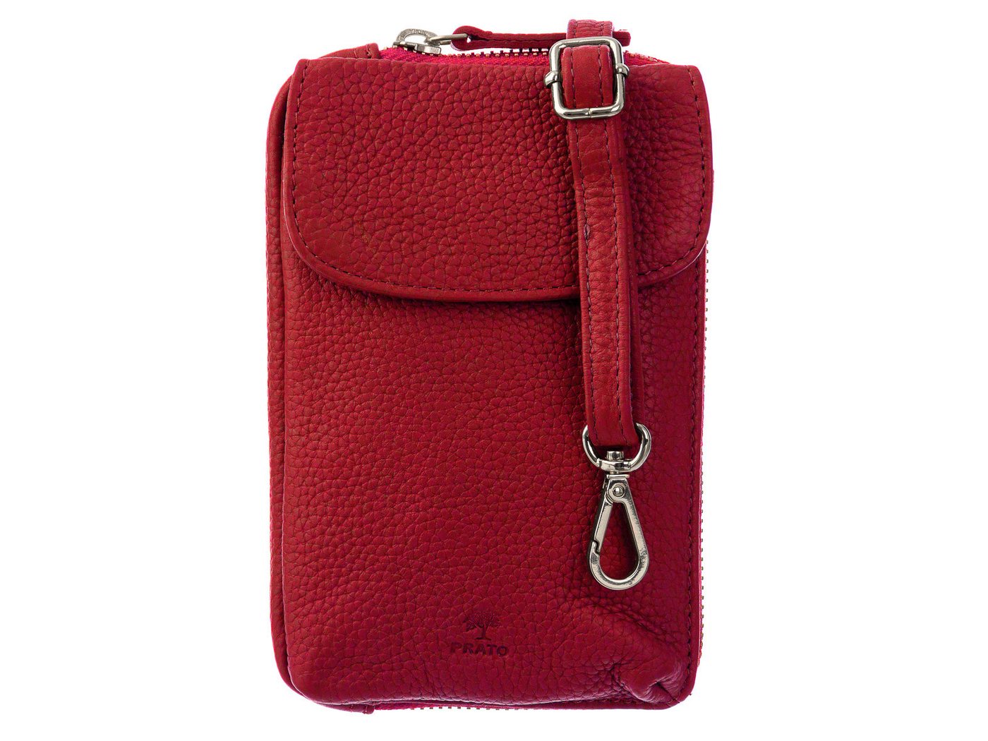 Prato Umhängetasche LM AJ08 Asif Rindleder geprägt Handy Umhängetasche (ein Stück, 1-tlg., ca. B/H/T 11/18/2 cm), Modern von Prato