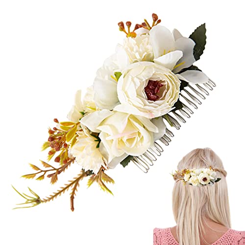 Hochzeitskamm | Blumen für Haarhochzeit - Foto Prop Haarkranz Frühlingshochzeit Haarteil Haarspange Abschlussball Mädchen Halloween Festival Pratvider von Pratvider