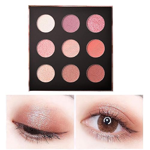 Matte Glitzer-Lidschatten-Palette | Glitzermatte Make-up-Palette - Langlebige Augen-Make-up-Palette mit 9 Farben, Make-up-Lidschatten in natürlichen Farben für Mädchen Pratvider von Pratvider