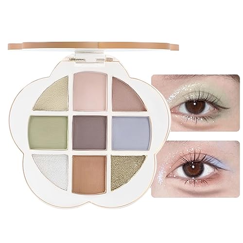 Matte Lidschatten-Palette - 9-Farben-Augenpalette,Langlebige, mischbare Lidschatten, matte und schimmernde Make-up-Paletten, Kosmetikgeschenk für Frauen Pratvider von Pratvider