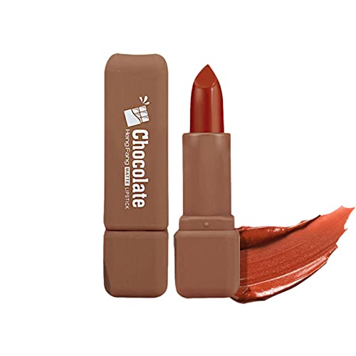 Matte Mist Lippenstift,Feuchtigkeitsspendender Antihaft-Lippenstift - Eleganter Nude Rich Chocolate Plant Essence Lippenglasur für Teenager-Mädchen, trockene Lippen, dunkle Lippenfarbe Pratvider von Pratvider