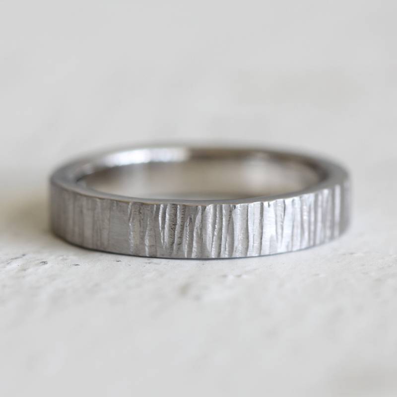 Platin Baumrinde Ehering Natur Inspirierte Holzmaserung Ring von PraxisJewelry