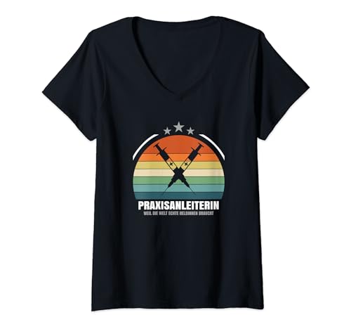 Damen Praxisanleitung Erzieherin Pflege Kita Praxisanleiterin T-Shirt mit V-Ausschnitt von Praxisanleiterin Kita & Praxisanleitung Erzieherin