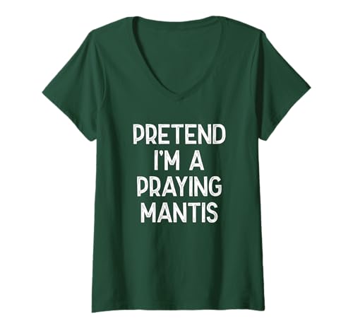 Damen Lustiges Halloween-Kostüm Pretend I'm A Beting Mantis T-Shirt mit V-Ausschnitt Damen Lustiges Halloween-Kostüm Pretend I'm A Beting Mantis T-Shirt mit V-Ausschnitt von Praying Mantis Costume Simple Halloween Costume