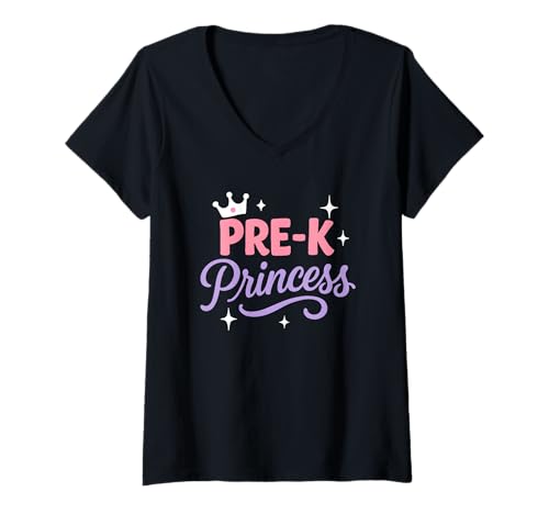 Damen Pre K Princess Back to School Lustiger Schüler oder Lehrer T-Shirt mit V-Ausschnitt Damen Pre K Princess Back to School Lustiger Schüler oder Lehrer T-Shirt mit V-Ausschnitt von Pre Kindergarten Cool School Princess Design