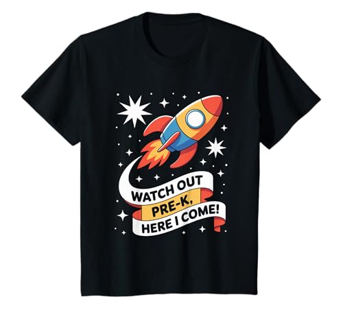 Achtung Pre-K, Hier komme ich, Rocket Erster Schultag, Jungs T-Shirt von PreK Rocket Back to School