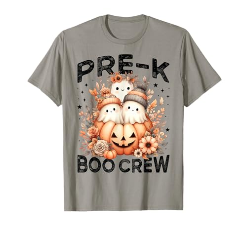 Boo Crew Pre K Teacher Halloween Ghost Wildflower für Kinder und Frauen T-Shirt von PreK Teacher Boo Crew Girls Halloween Floral Ghost