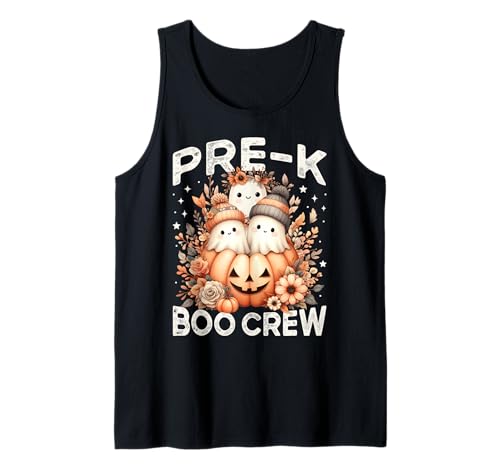 Boo Crew Pre K Teacher Halloween Ghost Wildflower für Kinder und Frauen Tank Top von PreK Teacher Boo Crew Girls Halloween Floral Ghost
