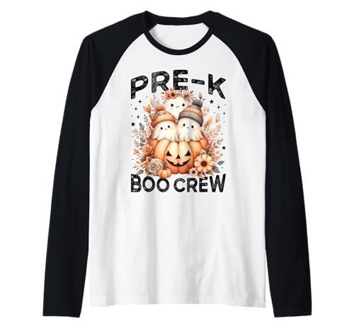 Pre K Boo Crew PreK Teacher Halloween-Ghost für Kinder, Damen Raglan von PreK Teacher Team Wildflower Halloween Pumpkin Kid