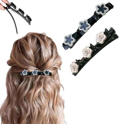 2025 Haarspangen mit funkelnden Kristallsteinen, 2025 neue Satin-Haargummis, Strass, vierblättriges Kleeblatt, Haarspange zum Stylen, Entenschnabel-Clips für Frauen und Mädchen, Blau F 2025 Haarspangen mit funkelnden Kristallsteinen, 2025 neue Satin-Haargummis, Strass, vierblättriges Kleeblatt, Haarspange zum Stylen, Entenschnabel-Clips für Frauen und Mädchen, Blau F von PreciRise