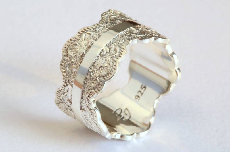 Gia Spitzenring in Silber - Größe 22.75 von PreciousLaceJewelry