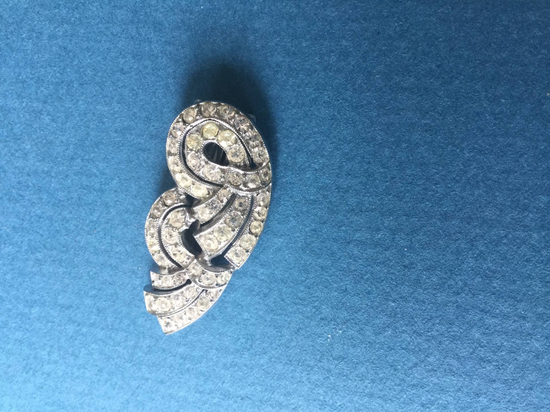 Vintage Strass Art Deco Brosche C1920 von Preciouspastevintage