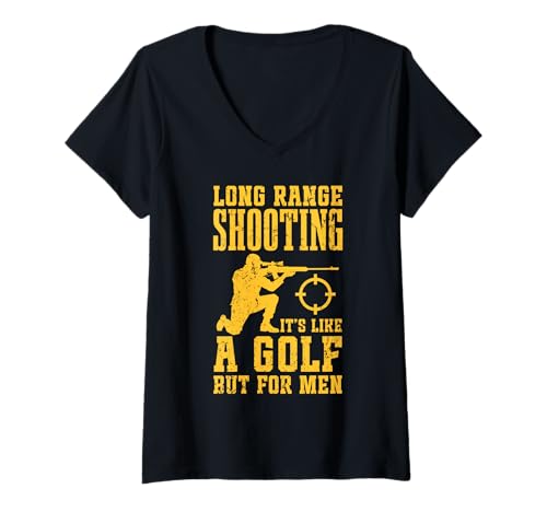 Damen Langstrecken-Shooting-Enthusiasten-Design T-Shirt mit V-Ausschnitt Damen Langstrecken-Shooting-Enthusiasten-Design T-Shirt mit V-Ausschnitt von Precision Marksman Apparel