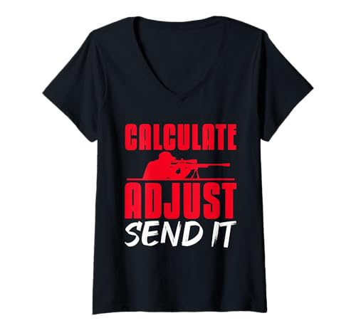 Damen Berechnen Anpassen Send It Design T-Shirt mit V-Ausschnitt Damen Berechnen Anpassen Send It Design T-Shirt mit V-Ausschnitt von Precision Marksman Gear