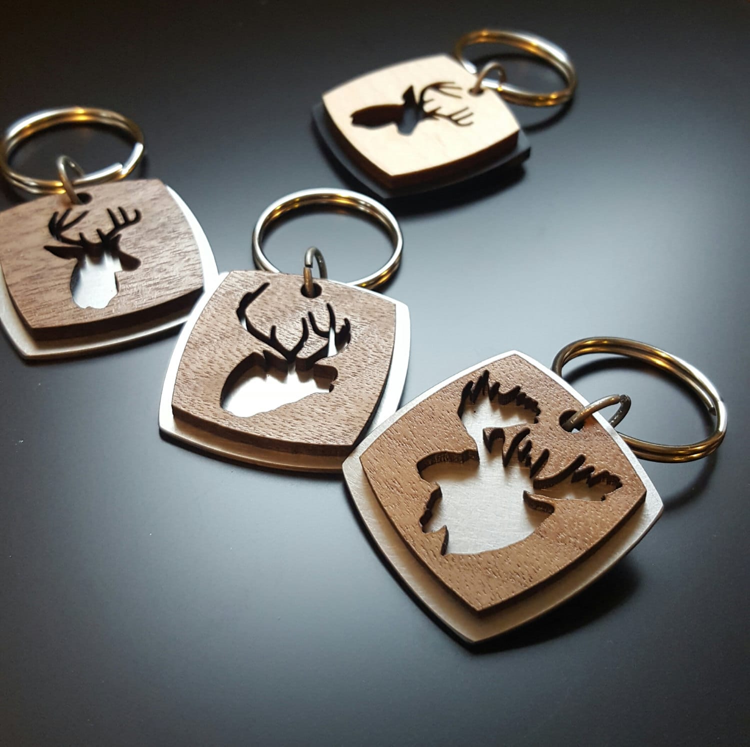 Jagd Schlüsselanhänger Edelstahl Und Holz Jagd Schlüsselanhänger Edelstahl Und Holz von Precisioncraftlaser
