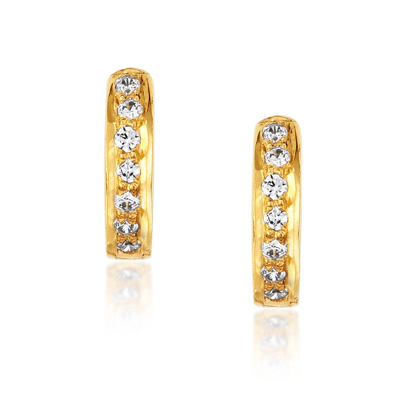 Mini Creolen, Alltäglichen Reifen, Ohr Umarmt Besetzt Zirkonia von PreetisqueJewelry