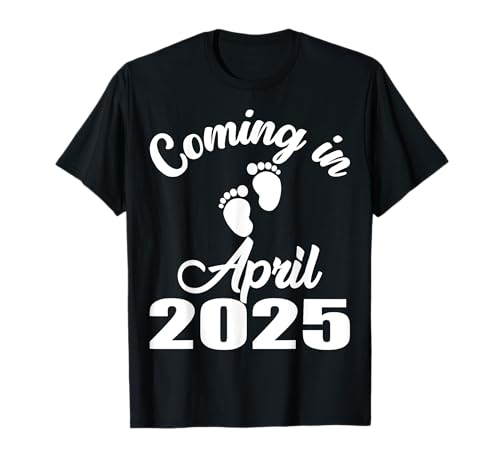 Baby Coming in April 2025 Mom Dad Loading Baby Ankündigung T-Shirt von Pregnancy Announcement 2025 Family Gifts & Apparel