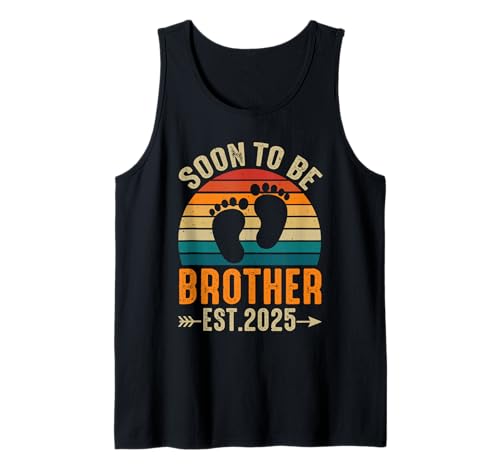 Vintage Soon To Be Brother Est 2025 Family Expecting Baby Tank Top von Pregnancy Announcement Father's Day Costume