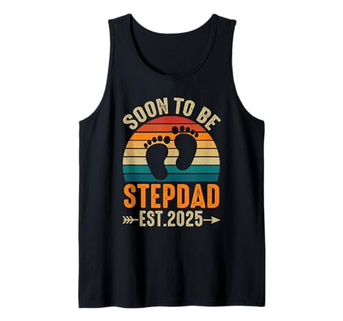 Vintage Soon To Be Stepdad Est 2025 Family Expecting Baby Tank Top von Pregnancy Announcement Father's Day Costume