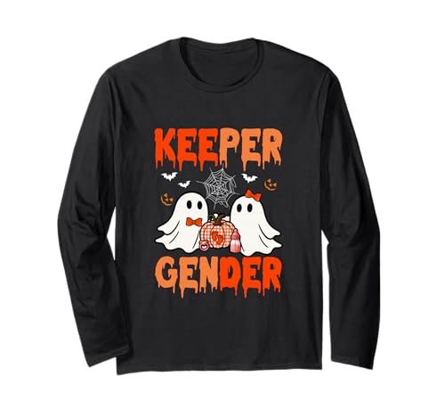Keeper of Gender Halloween Couple Boos Expecting Baby Langarmshirt von Pregnancy Announcement Halloween Costume