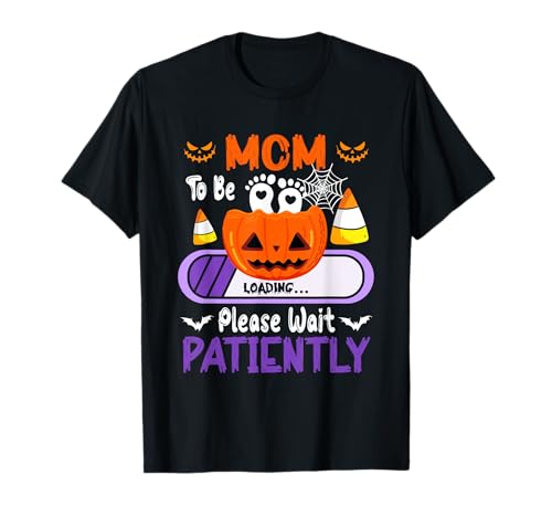 Mom Proud Loading Halloween Pumpkin Expecting New Baby T-Shirt von Pregnancy Announcement Halloween Costume