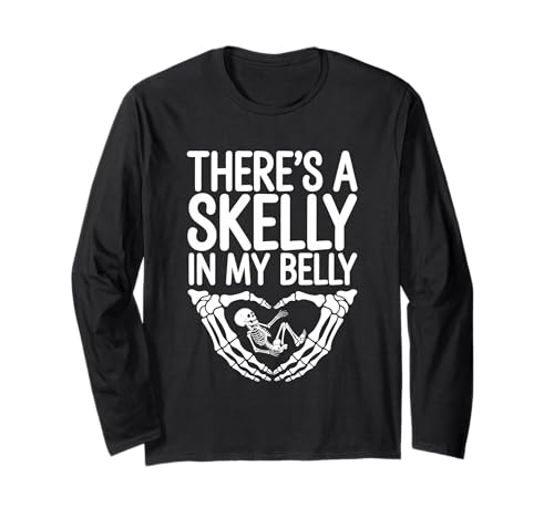 Pregnancy Announcement Halloween Baby Coming Soon Reveal Langarmshirt von Pregnancy Announcement Halloween Tee