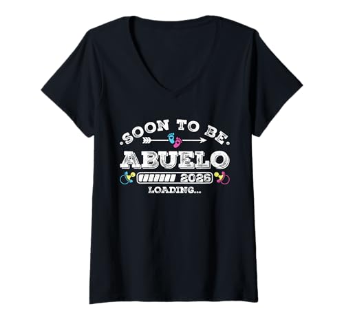 Damen Soon to Be Abuelo 2026 Loading for Pregnancy Ankündigung T-Shirt mit V-Ausschnitt Damen Soon to Be Abuelo 2026 Loading for Pregnancy Ankündigung T-Shirt mit V-Ausschnitt von Pregnancy Announcement Loading for Matching Family