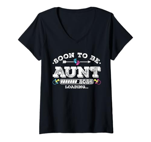 Damen Soon to Be Aunt 2026 Loading for Pregnancy Ankündigung T-Shirt mit V-Ausschnitt Damen Soon to Be Aunt 2026 Loading for Pregnancy Ankündigung T-Shirt mit V-Ausschnitt von Pregnancy Announcement Loading for Matching Family