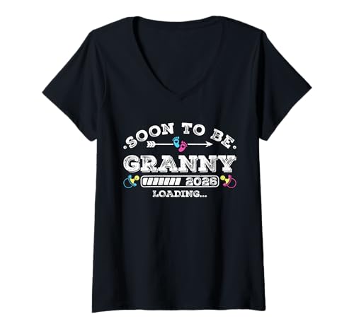 Damen Soon to Be Granny 2026 Loading for Pregnancy Ankündigung T-Shirt mit V-Ausschnitt Damen Soon to Be Granny 2026 Loading for Pregnancy Ankündigung T-Shirt mit V-Ausschnitt von Pregnancy Announcement Loading for Matching Family