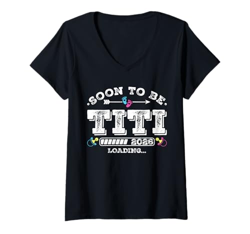 Damen Soon to Be Titi 2026 Loading for Pregnancy Ankündigung T-Shirt mit V-Ausschnitt Damen Soon to Be Titi 2026 Loading for Pregnancy Ankündigung T-Shirt mit V-Ausschnitt von Pregnancy Announcement Loading for Matching Family