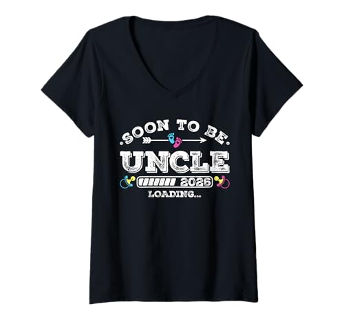 Damen Soon to Be Uncle 2026 Loading for Pregnancy Ankündigung T-Shirt mit V-Ausschnitt Damen Soon to Be Uncle 2026 Loading for Pregnancy Ankündigung T-Shirt mit V-Ausschnitt von Pregnancy Announcement Loading for Matching Family