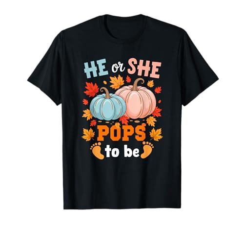 She Or He Pops to Be Thanksgiving Gender Reveal Kids T-Shirt von Pregnancy Announcement Thanksgiving Costume