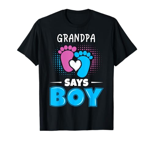 Grandpa Says Boy Baby Gender Reveal Outfit Schwangerschaft T-Shirt von Pregnancy Announcement & Gender Reveal Tees