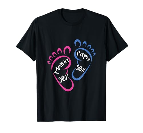 Mama Papa 50% Babyfüße Schwangere Mutterschaft Kind Geburt Mutter T-Shirt Mama Papa 50% Babyfüße Schwangere Mutterschaft Kind Geburt Mutter T-Shirt von Pregnancy Parents Newborn Gender Reveal Gift
