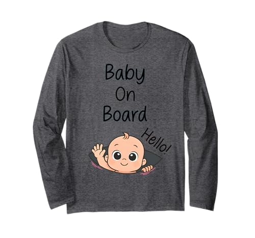 Baby On Board Baby Peeking Schwangerschaftsgeschenk Ankündigung Langarmshirt von Pregnancy Reveal Funny Design for Maternity