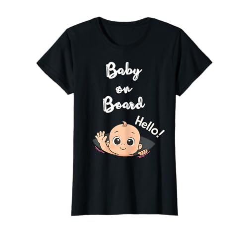 Baby On Board Baby Peeking Schwangerschaftsgeschenk Ankündigung T-Shirt von Pregnancy Reveal Funny Design for Maternity