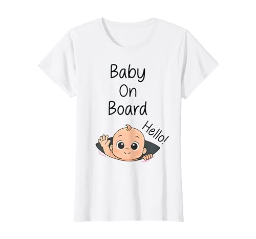 Baby On Board Baby Peeking Schwangerschaftsgeschenk Ankündigung T-Shirt von Pregnancy Reveal Funny Design for Maternity