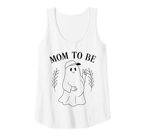 Damen Mom to Be Peace Ghost Minimalistisches Halloween-Schwangerschaft/Damen Tank Top von Pregnant Mom Ghost Halloween Outfit
