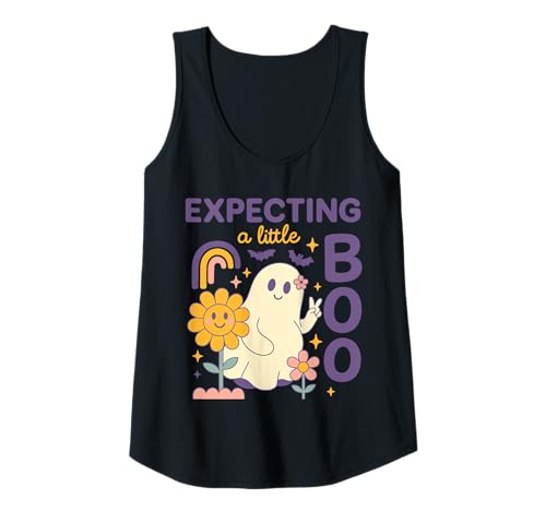 Damen Niedlicher Geist Schwangerschaft offenbart bunt Halloween Mutter Frauen Tank Top von Pregnant Mom Ghost Halloween Outfit