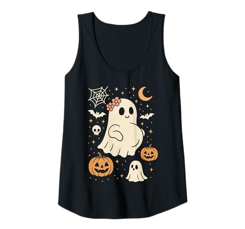 Damen Süßer schwangerer Geist mit Kürbissen Halloween Outfit Tank Top von Pregnant Mom Ghost Halloween Outfit