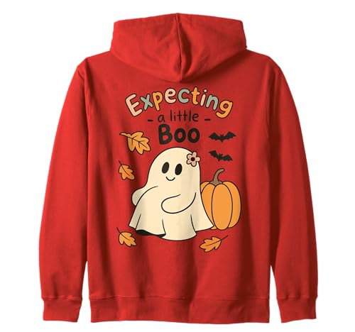 Expecting a Little Ghost Schwangerschaftsankündigung Frauen Kapuzenjacke von Pregnant Mom Ghost Halloween Outfit