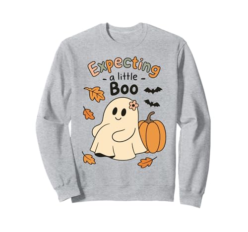 Expecting a Little Ghost Schwangerschaftsankündigung Frauen Sweatshirt von Pregnant Mom Ghost Halloween Outfit
